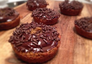 GF Banana Bread Donuts with Chocolate Glaze 