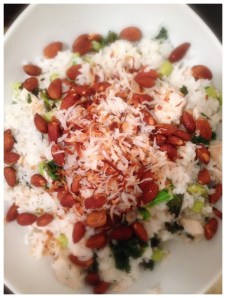 Coconut Chicken and Rice with Kale and Edamame