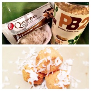 Coconut Chocolate Chip Cookie Dough PB Balls