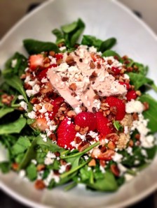 Strawberry Quinoa Feta Chicken Salad
