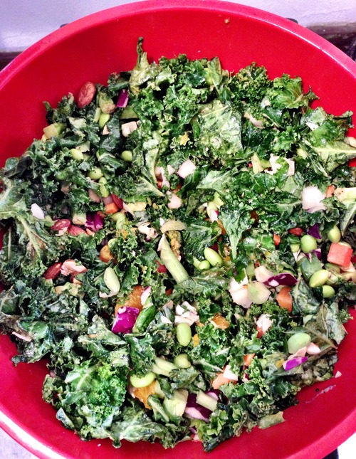 Light Asian Kale Salad w/Citrus Peanut Dressing