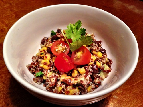 Black Bean, Roasted Corn & Avocado Quinoa Salad 