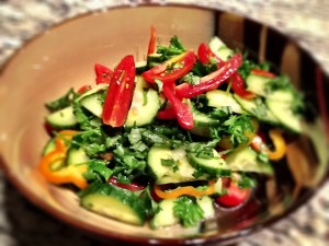 Summer Mediterranean Cucumber Herb Salad