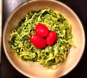 Spaghetti Squash with Avocado and Spinach "Cream" Sauce