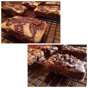 Paleo Cinnamon Chocolate Swirl Banana Bread & Paleo Cinnamon Chocolate Swirl Pumpkin Bread