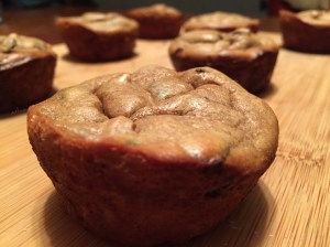 Flourless PB Banana Chocolate Chunk Muffins