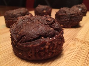 Chocolate Avocado Banana Oatmeal Muffins