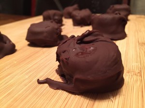 Chocolate Covered Frozen Banana and Almond Butter Balls