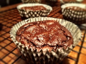 Triple Chocolate Avocado Protein Muffins 
